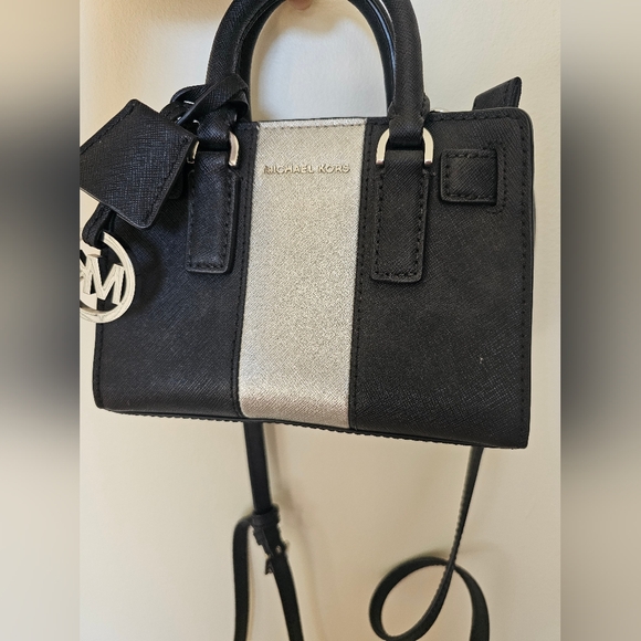 Michael Kors Black and Silver Women's Mini Bag - Picture 7 of 7